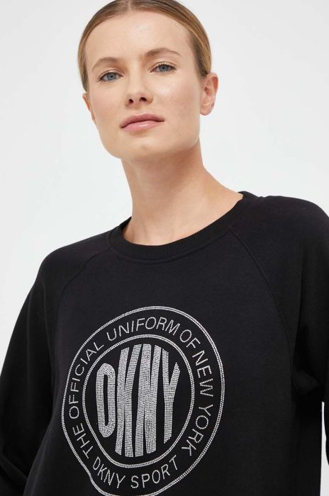 Кофта Dkny жіноча колір чорний з аплікацією (3445328)