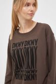 Кофта Dkny жіноча колір коричневий з принтом