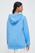 Бавовняна кофта Colourwear жіноча з капюшоном однотонна колір блакитний