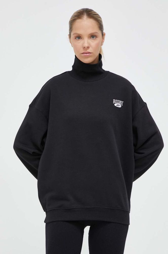 Бавовняна кофта Reebok Classic жіноча колір чорний з аплікацією (3461716)