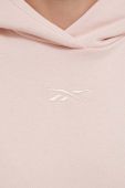 Кофта Reebok LUX COLLECTION жіноча колір рожевий з капюшоном однотонна