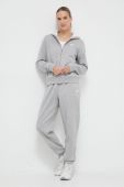 Кофта Reebok жіноча колір сірий з капюшоном меланж