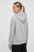 Кофта Reebok жіноча колір сірий з капюшоном з принтом