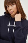 Бавовняна кофта лаунж Tommy Hilfiger колір синій з капюшоном з аплікацією (3506548)