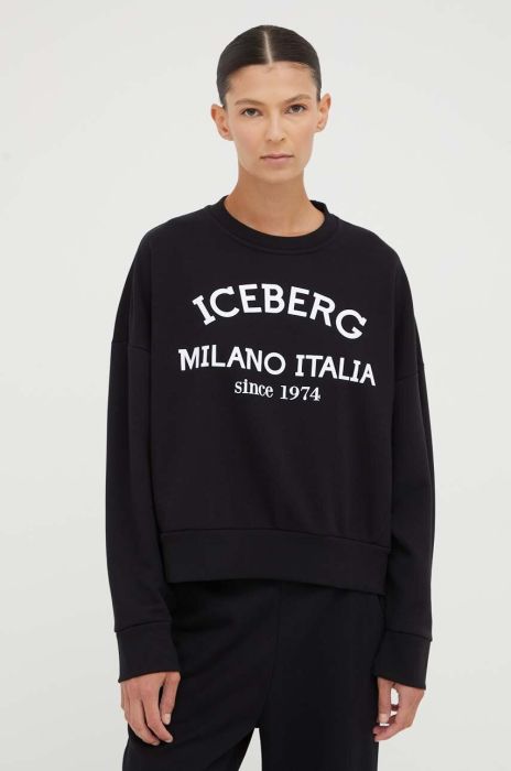 Кофта Iceberg жіноча колір чорний з принтом
