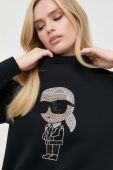 Кофта Karl Lagerfeld жіноча колір чорний з аплікацією (3503708)