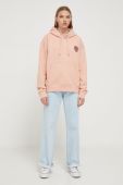 Кофта Rip Curl жіноча колір рожевий з капюшоном з принтом