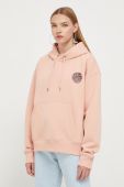 Кофта Rip Curl жіноча колір рожевий з капюшоном з принтом