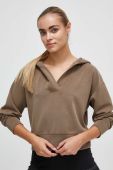 Кофта Casall жіноча колір коричневий з капюшоном однотонна