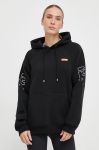 Кофта P.E Nation жіноча колір чорний з капюшоном з принтом