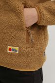 Флісова кофта Fjallraven Vardag Pile колір коричневий однотонна
