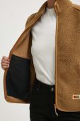 Флісова кофта Fjallraven Vardag Pile колір коричневий однотонна