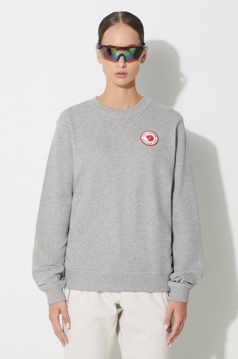 Бавовняна кофта Fjallraven 1960 Logo жіноча колір сірий меланж