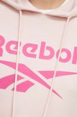 Кофта Reebok жіноча колір рожевий з капюшоном з принтом (3574245)