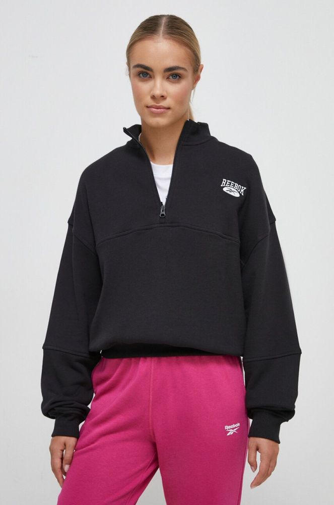 Бавовняна кофта Reebok Classic жіноча колір чорний однотонна (3574253)