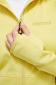 Спортивна кофта Marmot Olden Polartec колір жовтий з капюшоном однотонна