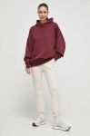 Кофта Reebok LUX COLLECTION жіноча колір бордовий з капюшоном однотонна