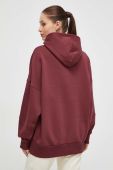 Кофта Reebok LUX COLLECTION жіноча колір бордовий з капюшоном однотонна