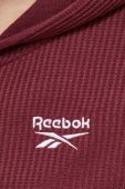 Кофта Reebok жіноча колір бордовий з капюшоном однотонна