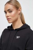Кофта Reebok жіноча колір чорний з капюшоном однотонна (3574257)