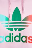 Бавовняна кофта adidas Originals жіноча колір рожевий з капюшоном з принтом (3634216)