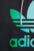 Бавовняна кофта adidas Originals жіноча колір чорний з капюшоном з аплікацією (3634219)