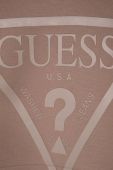 Дитяча кофта Guess колір бежевий з капюшоном з принтом