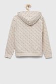 Дитяча бавовняна кофта Guess колір бежевий з капюшоном візерунок (3332686)