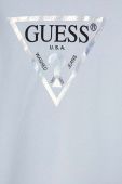 Дитяча бавовняна кофта Guess з принтом колір блакитний