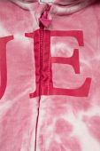Дитяча бавовняна кофта Guess колір рожевий з капюшоном візерунок (3321728)
