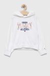 Дитяча кофта Tommy Hilfiger колір білий з капюшоном з принтом (3312896)