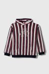 Дитяча бавовняна кофта Tommy Hilfiger колір бордовий з капюшоном візерунок