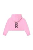 Дитяча кофта HUGO колір рожевий з капюшоном з принтом (3545811)