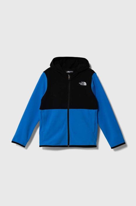 Дитяча кофта The North Face GLACIER F/Z HOODIE з капюшоном візерунок колір блакитний