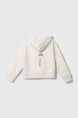 Дитяча кофта The North Face G VERTICAL LINE HOODIE колір бежевий з капюшоном з принтом