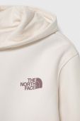 Дитяча кофта The North Face G VERTICAL LINE HOODIE колір бежевий з капюшоном з принтом