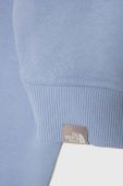 Дитяча бавовняна кофта The North Face G DREW PEAK CROP P/O HOODIE з капюшоном однотонна колір блакитний