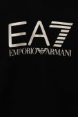 Дитяча кофта EA7 Emporio Armani колір чорний з капюшоном з принтом (3329782)