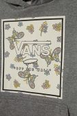 Дитяча кофта Vans BUTTERFLY FLORAL BOX HOODIE колір сірий з капюшоном з принтом