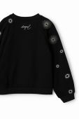 Дитяча бавовняна кофта Desigual колір чорний з аплікацією (3549950)