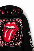 Дитяча бавовняна кофта Desigual 23WGSK08 SWEAT LONG SLEEVE колір чорний з капюшоном з принтом