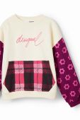 Дитяча бавовняна кофта Desigual колір білий з капюшоном візерунок (3481126)