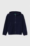 Дитяча кофта United Colors of Benetton колір синій з капюшоном однотонна (3390171)
