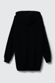 Дитяча бавовняна кофта United Colors of Benetton колір чорний з капюшоном з принтом (3393840)