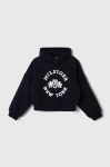 Дитяча кофта Tommy Hilfiger колір чорний з капюшоном з принтом (3609191)