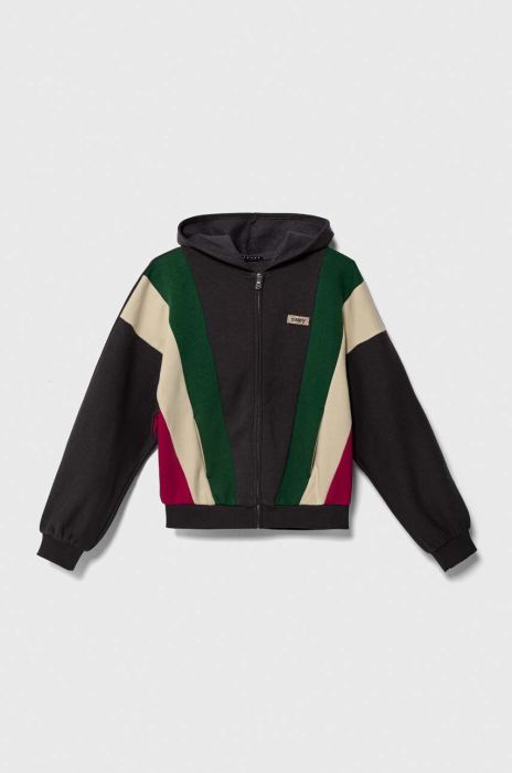 Дитяча кофта Sisley з капюшоном візерунок колір барвистий