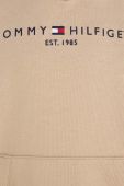 Дитяча бавовняна кофта Tommy Hilfiger колір бежевий з капюшоном з аплікацією (3496522)