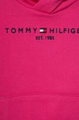 Дитяча бавовняна кофта Tommy Hilfiger колір рожевий з капюшоном з аплікацією (3496121)