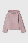 Дитяча кофта United Colors of Benetton колір фіолетовий з капюшоном з принтом