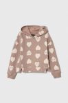 Дитяча кофта Guess колір коричневий з капюшоном візерунок (3605425)